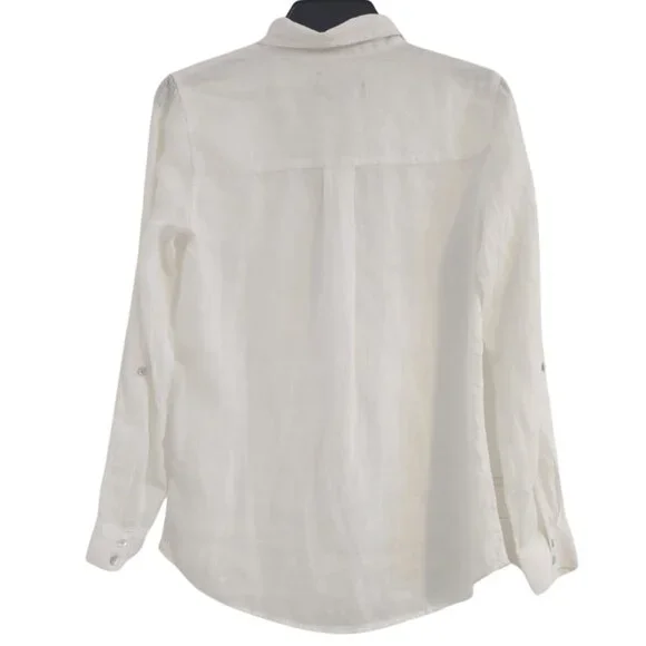 Tahari 100 % Linen Women Full Sleeve Shirt Dress. - Picture 3 of 5